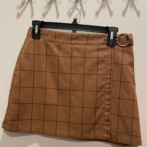 Brown plaid skort